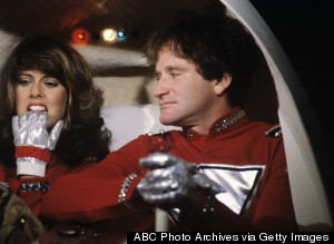Pam Dawber and Robin Williams in a 1981 episode of "Mork & Mindy." Williams took his own life in August 2014.